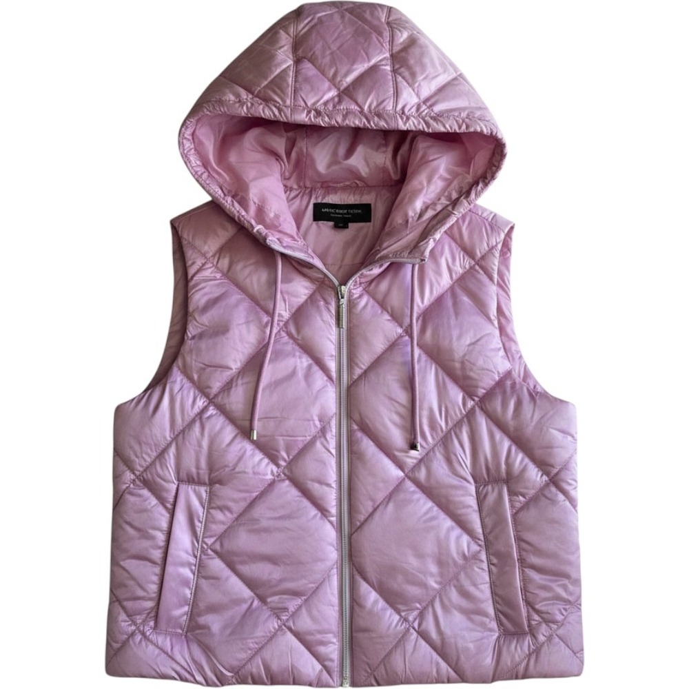 Marc New York‎ Puffer Vest Womens PXL Pink New Quilted Hooded M4PQH832
